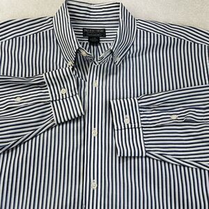 Polo Jeans Company Button Down Shirt‎ Men L White Long Sleeve Striped Blue
